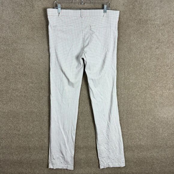 Betabrand Yoga Pants Womens XL Long Gray/Red Check Straight Stretch High Rise - Picture 10 of 12